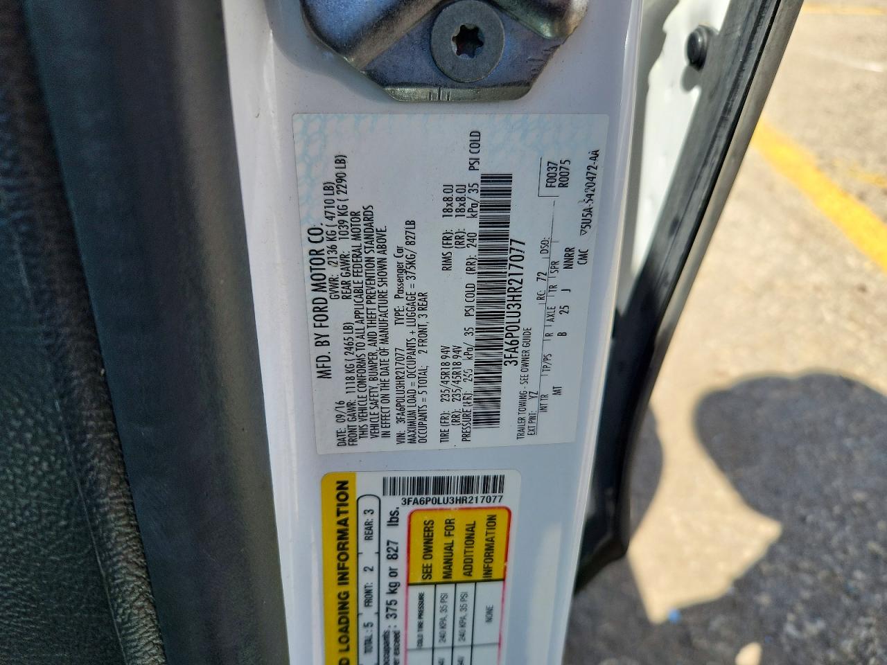 2017 FORD FUSION SE HYBRID photo 23