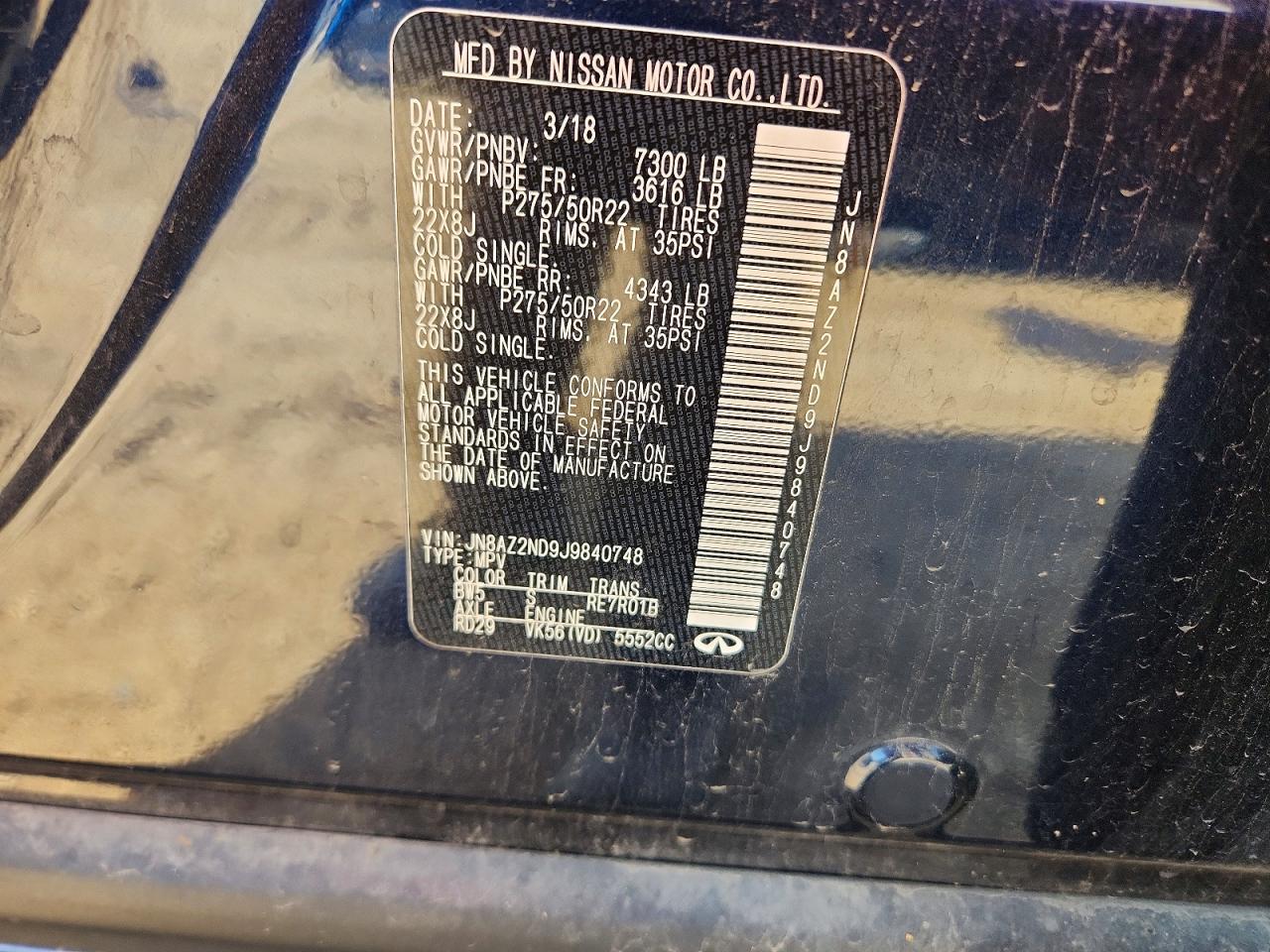 2018 INFINITI QX80 BASE photo 25