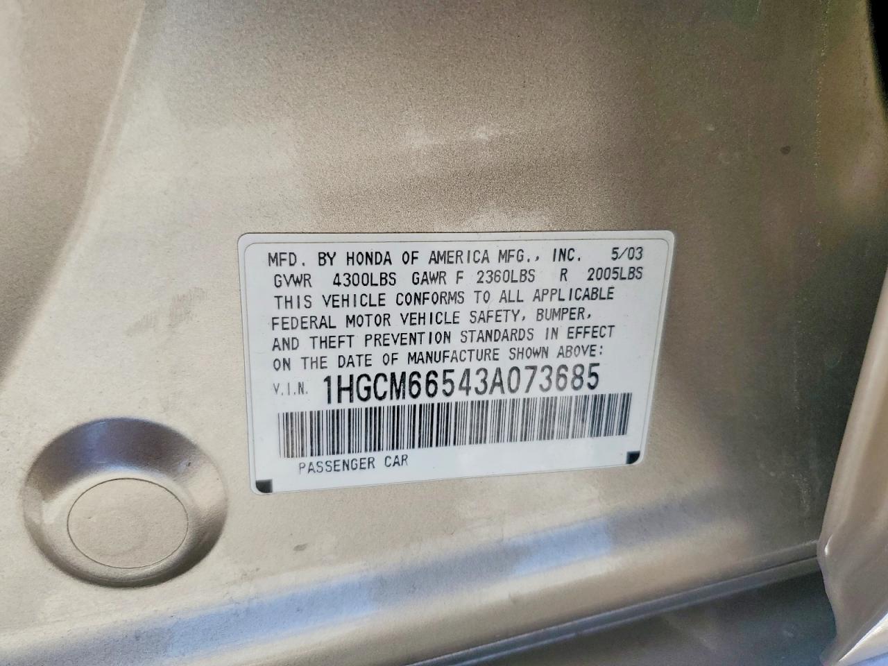 2003 HONDA ACCORD EX photo 34