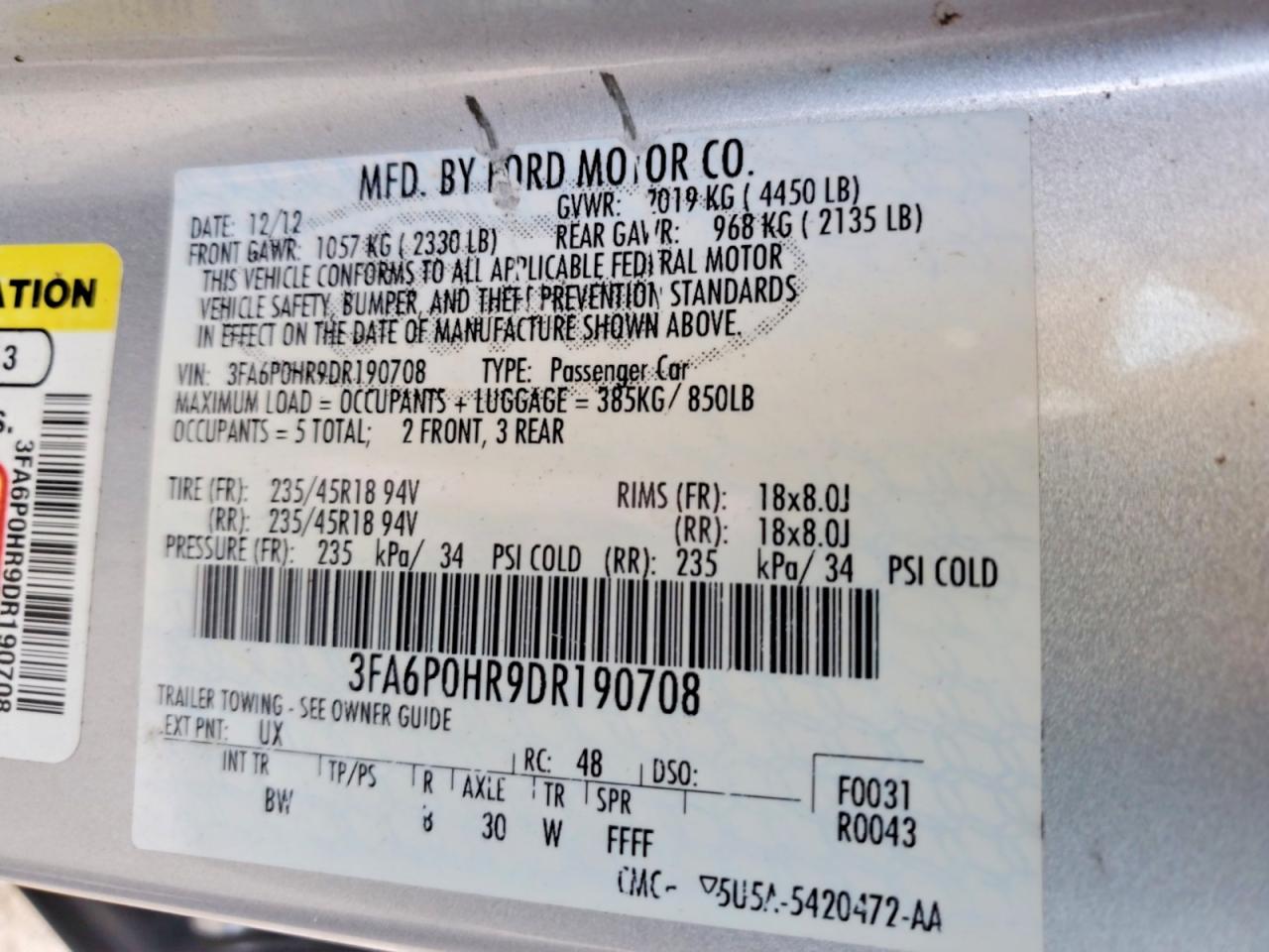 2013 FORD FUSION SE photo 23