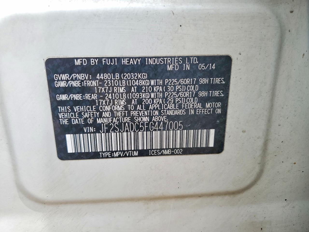 2015 SUBARU FORESTER 2.5I PREMIUM photo 13