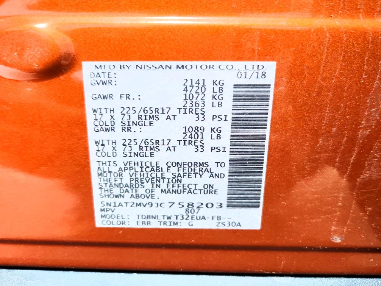 2018 NISSAN ROGUE SV photo 25
