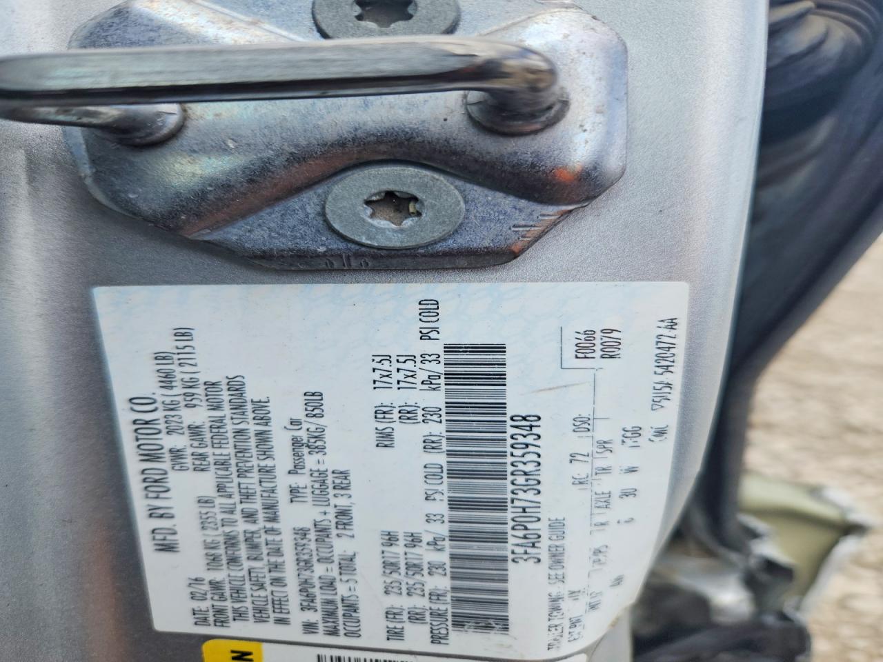 2016 FORD FUSION SE photo 34