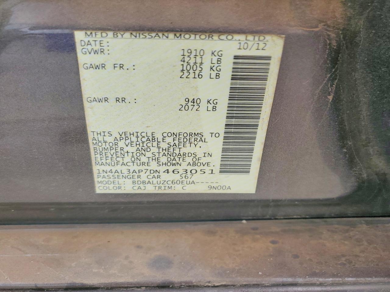 2013 NISSAN ALTIMA 2.5 photo 45