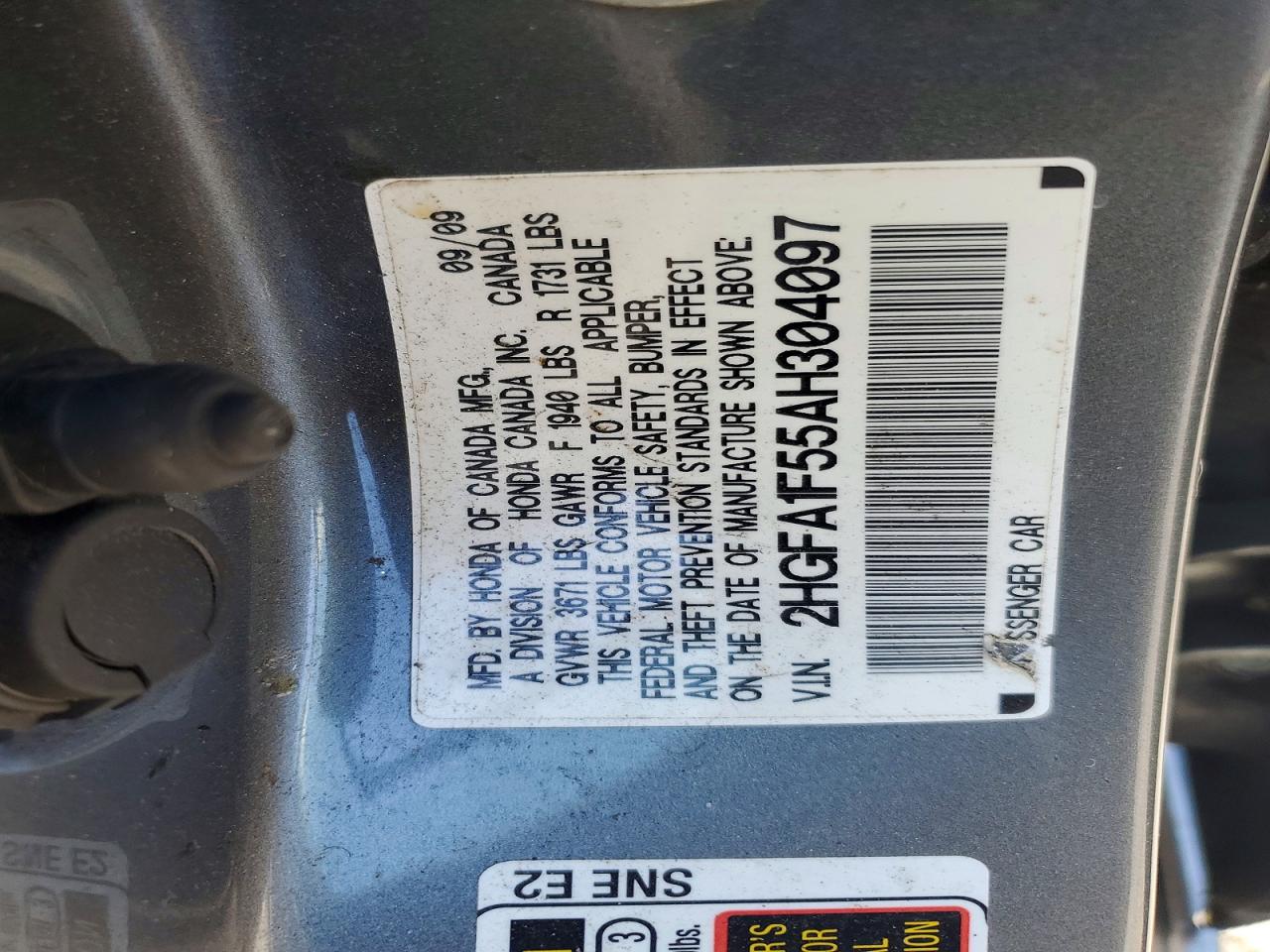 2010 HONDA CIVIC LX photo 23