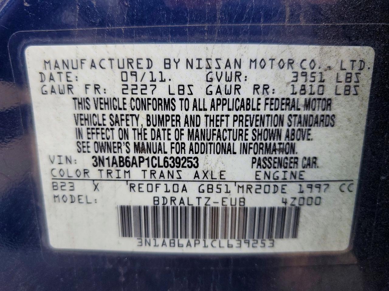 2012 NISSAN SENTRA 2.0 photo 23