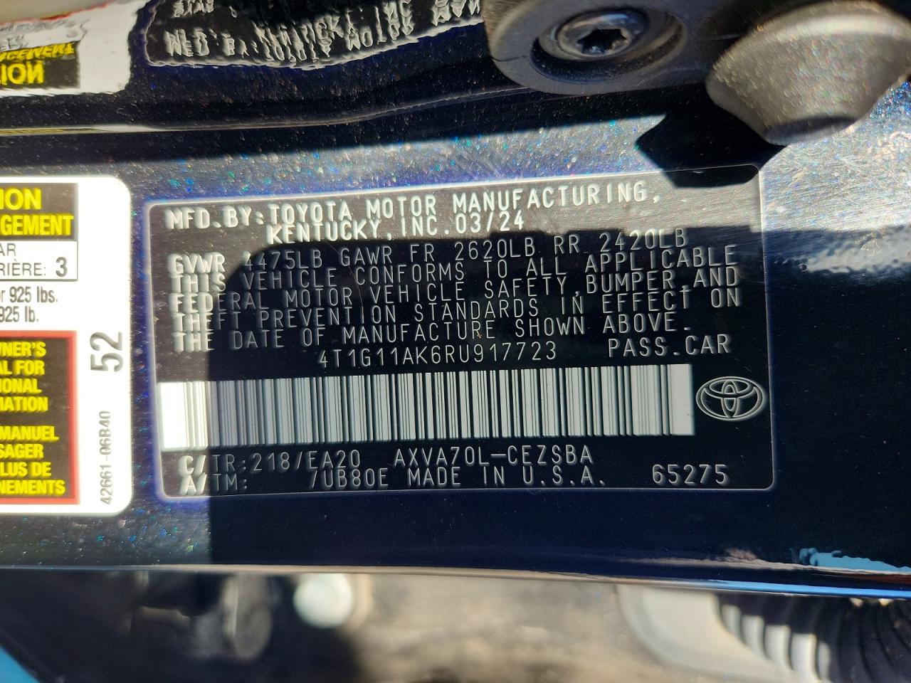 2024 TOYOTA CAMRY SE photo 12