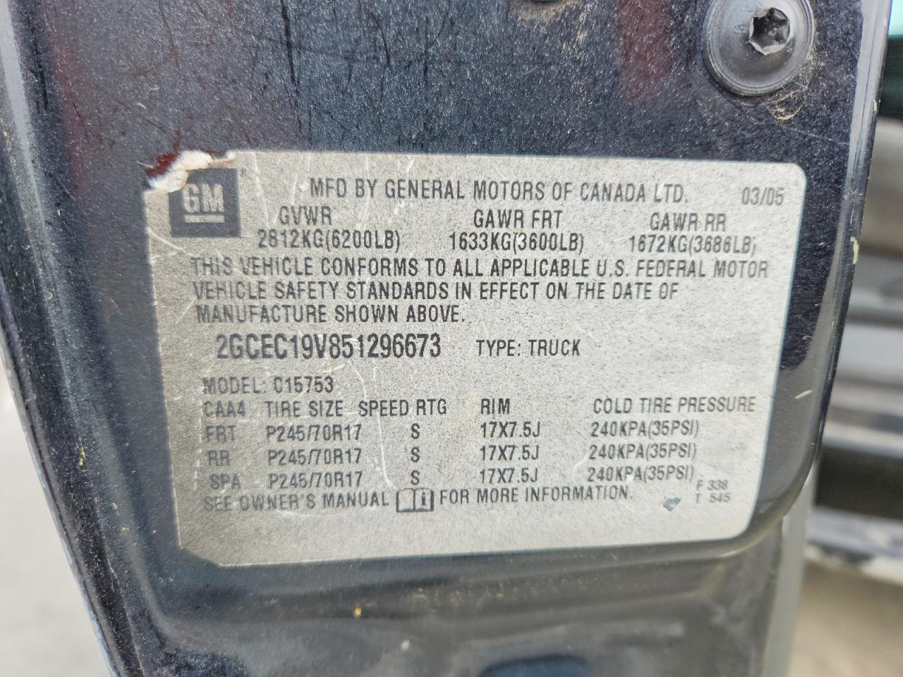 2005 CHEVROLET SILVERADO C1500 photo 34
