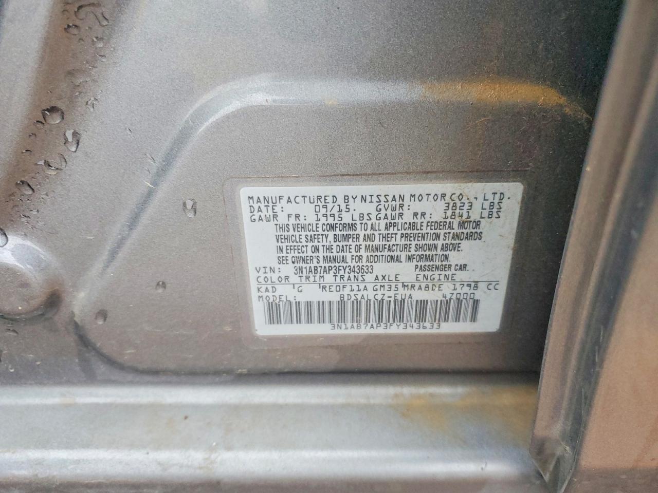 2015 NISSAN SENTRA S photo 34