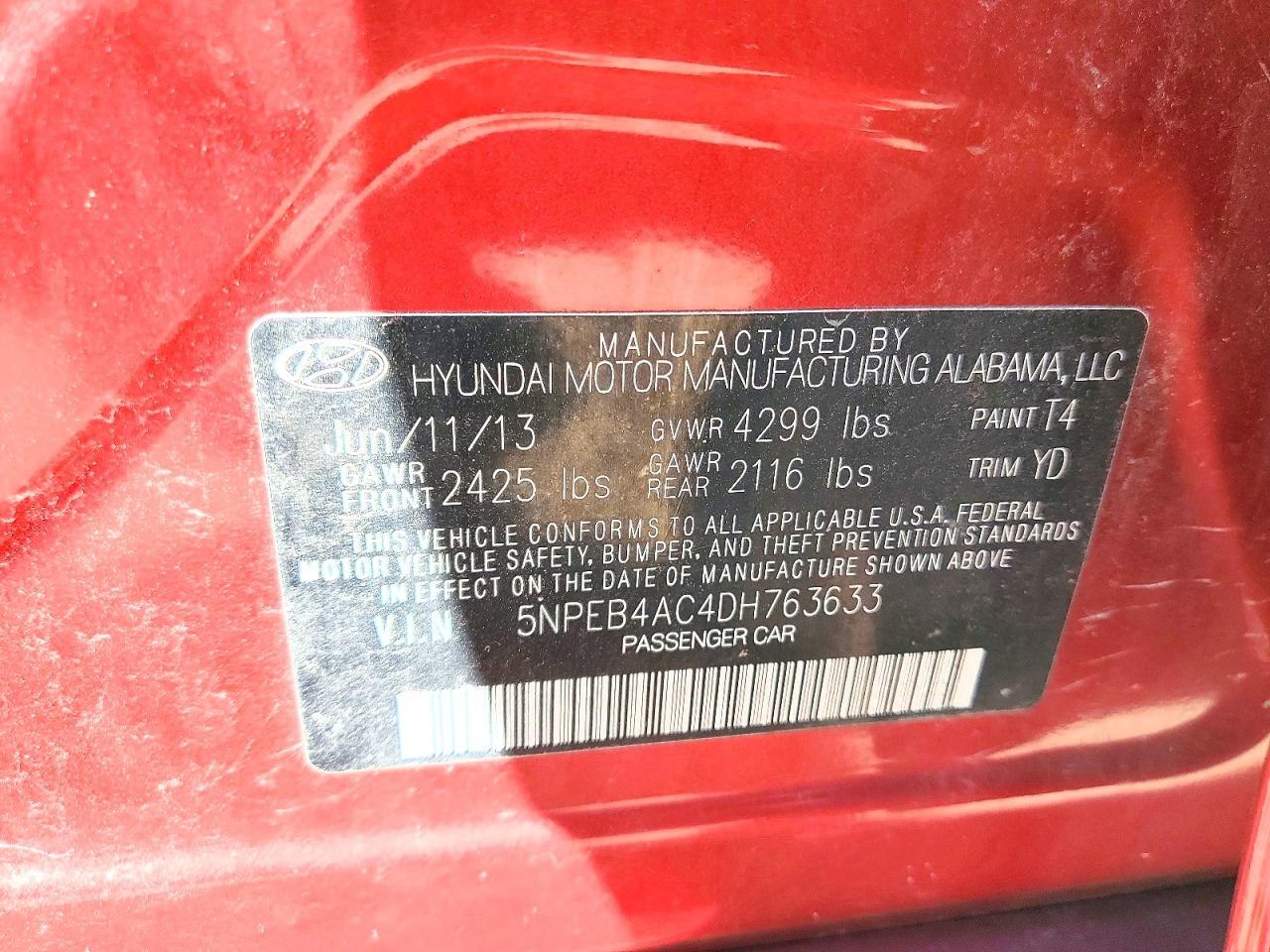 2013 HYUNDAI SONATA GLS photo 23