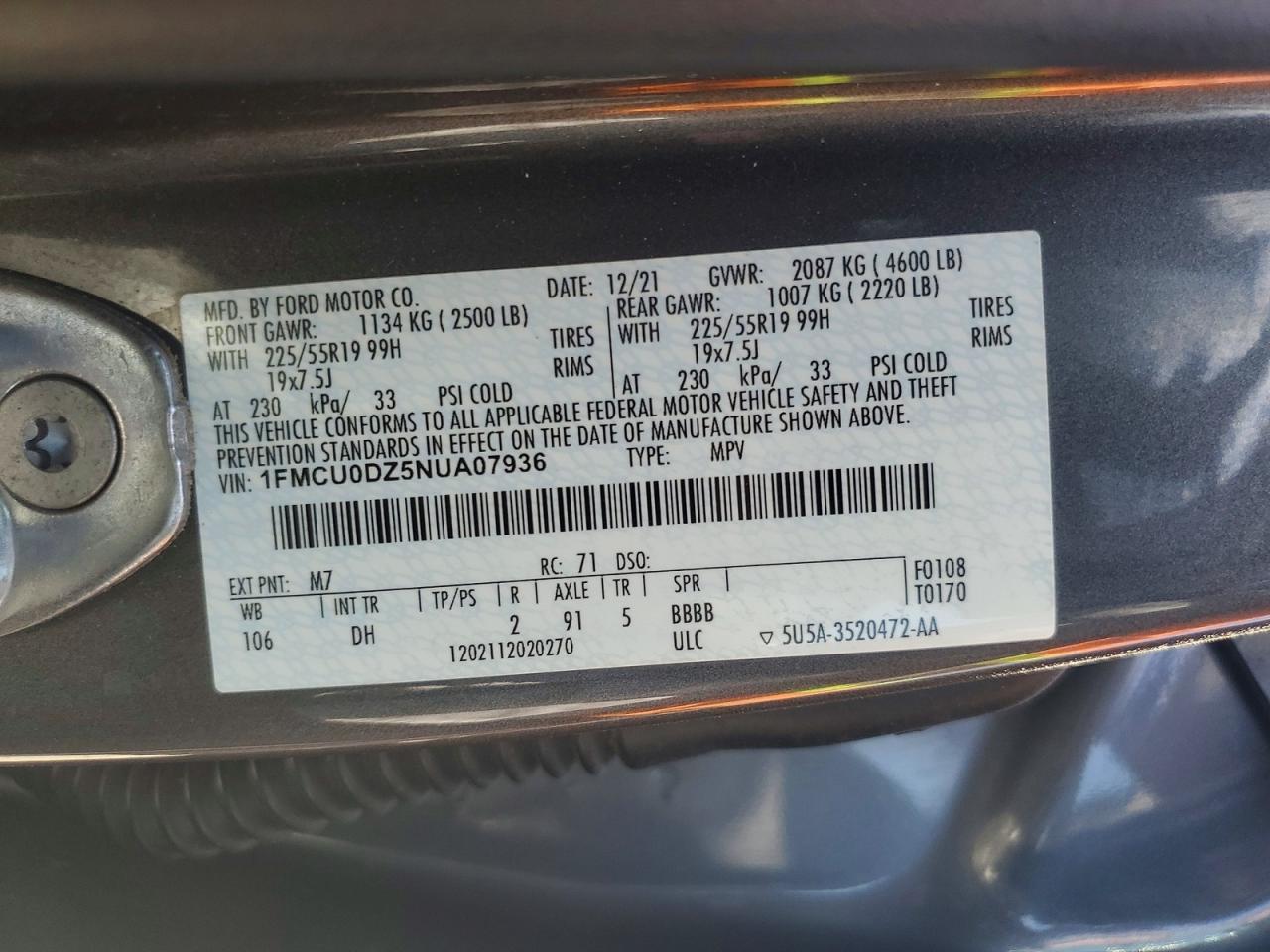 2022 FORD ESCAPE TITANIUM photo 14