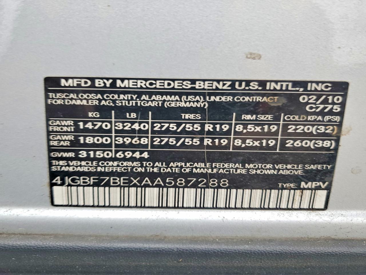 2010 MERCEDES-BENZ GL 450 4MATIC photo 14