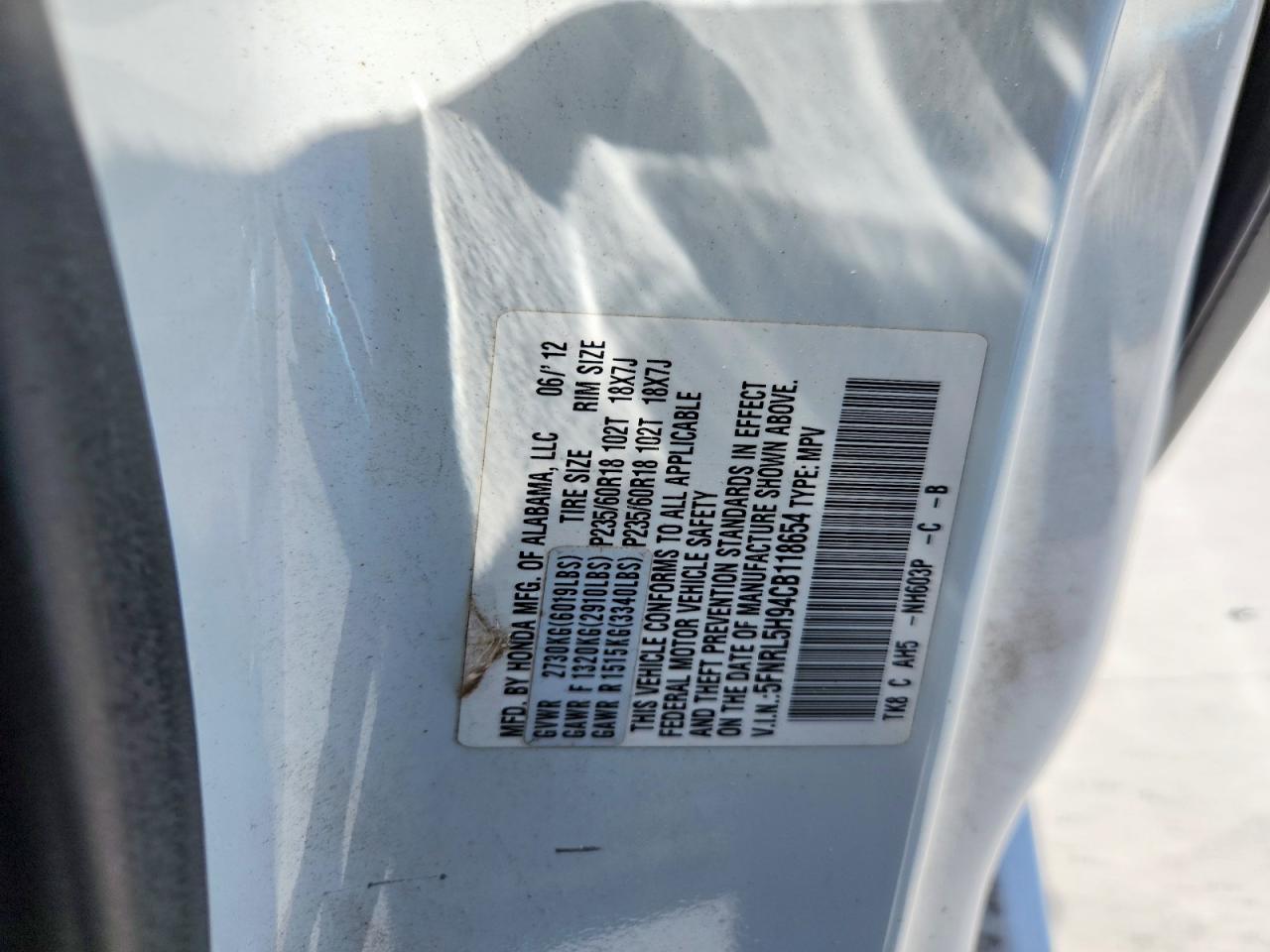 2012 HONDA ODYSSEY TOURING photo 34