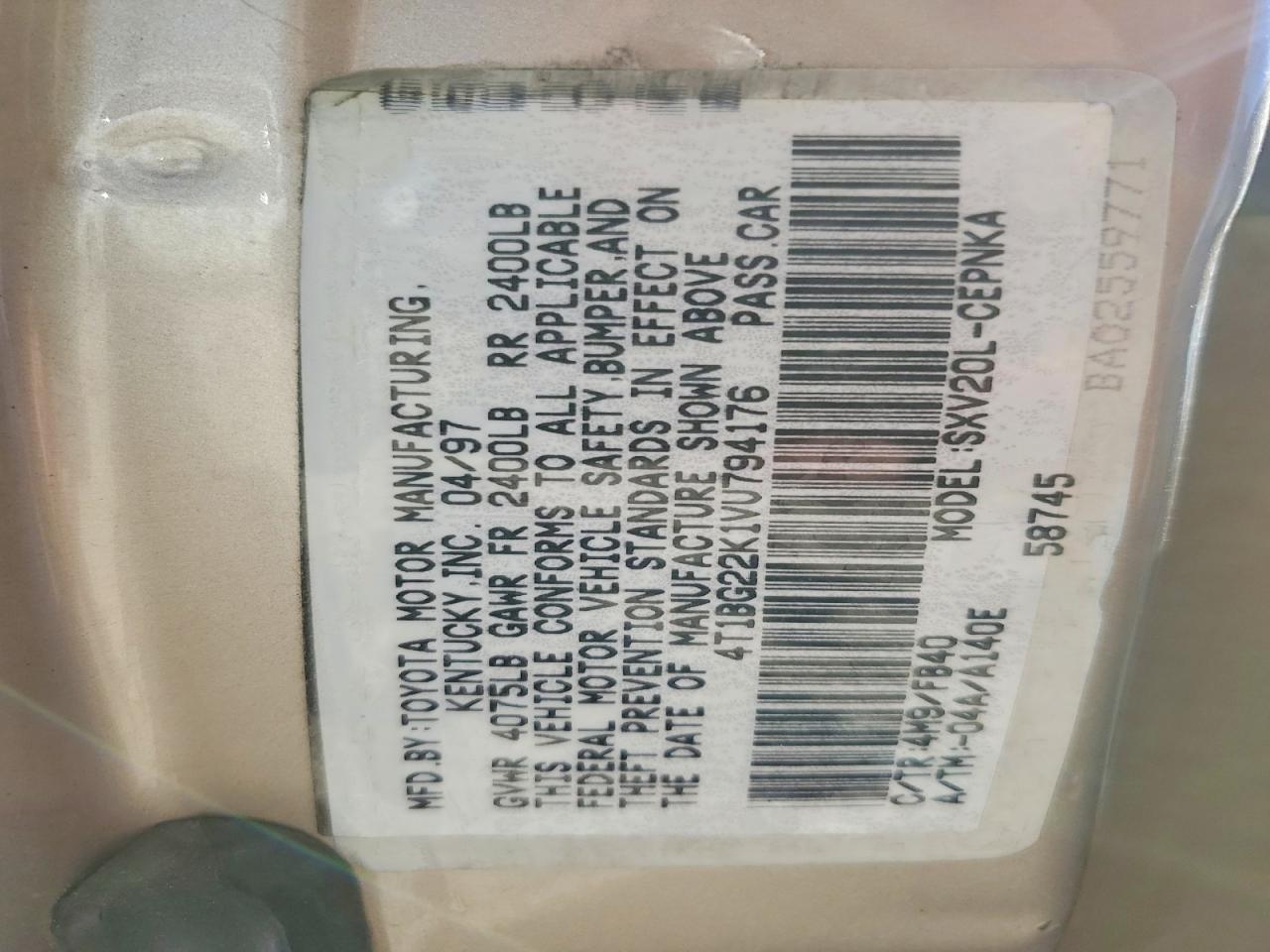 1997 TOYOTA CAMRY LE photo 34