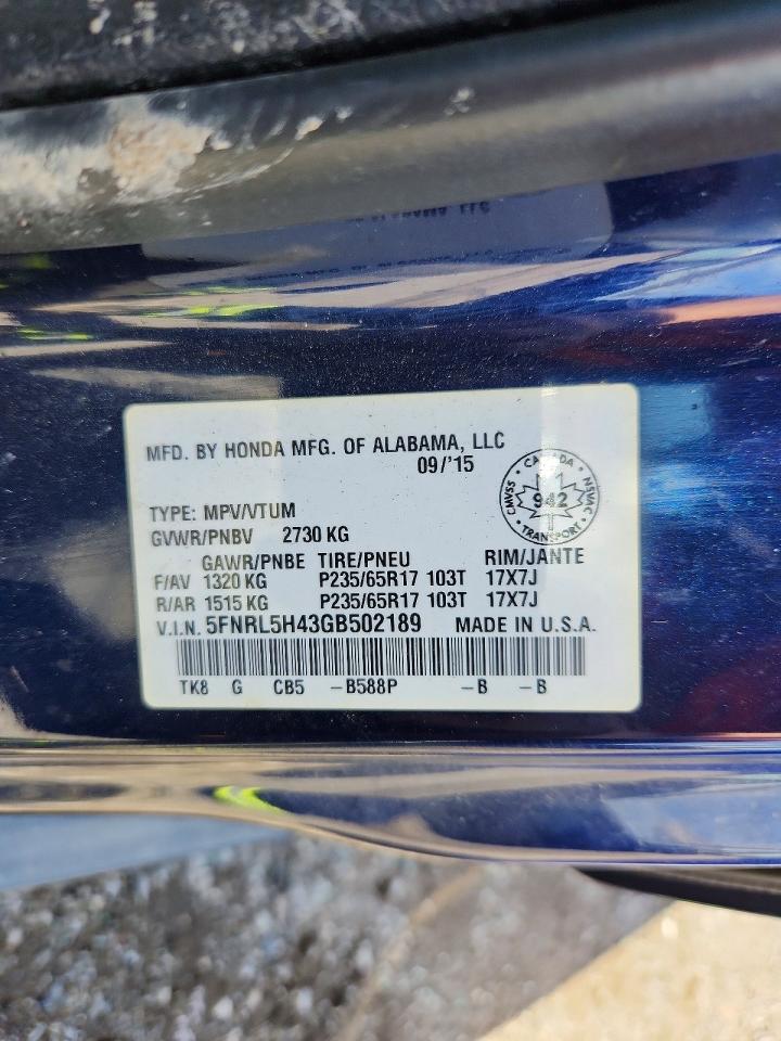 2016 HONDA ODYSSEY EX photo 25