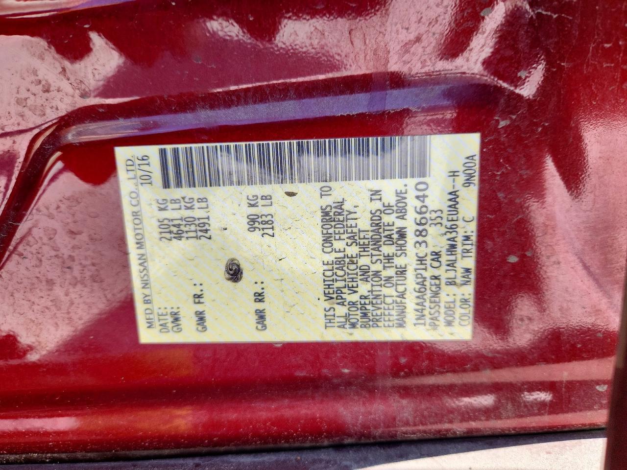 2017 NISSAN MAXIMA 3.5 S photo 23