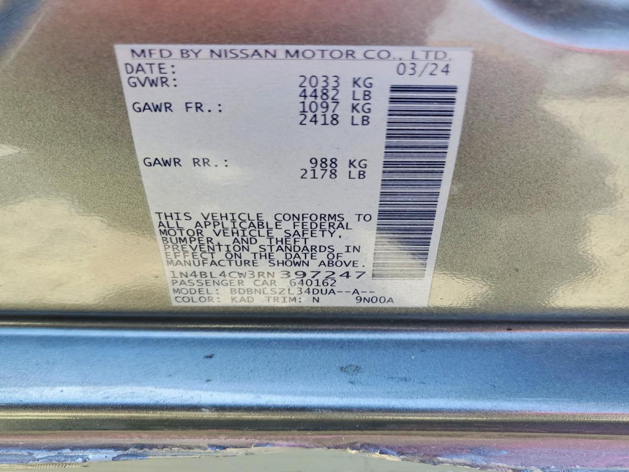 2024 NISSAN ALTIMA SR photo 12