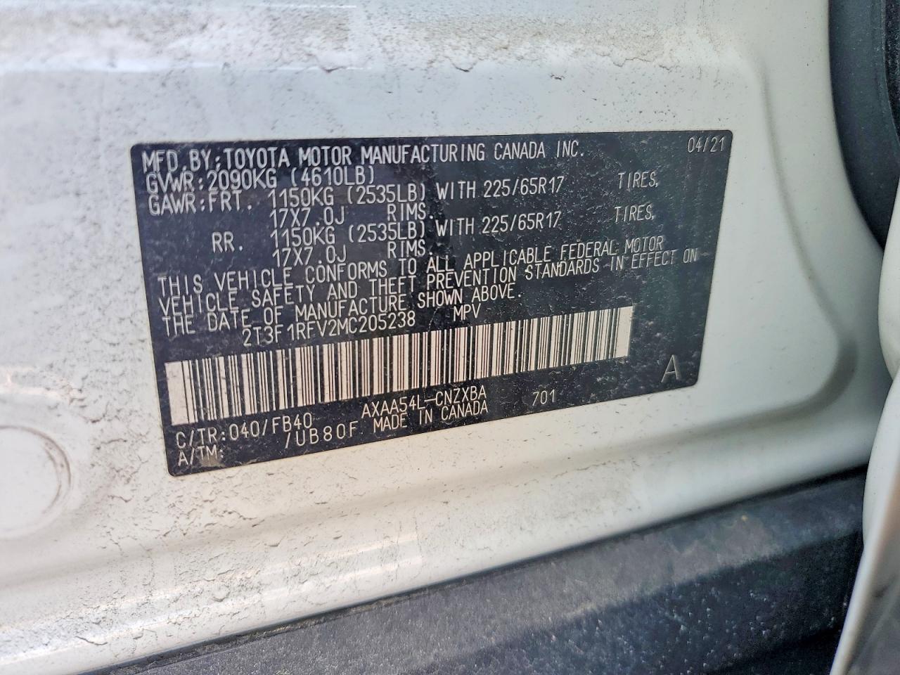 2021 TOYOTA RAV4 LE photo 37