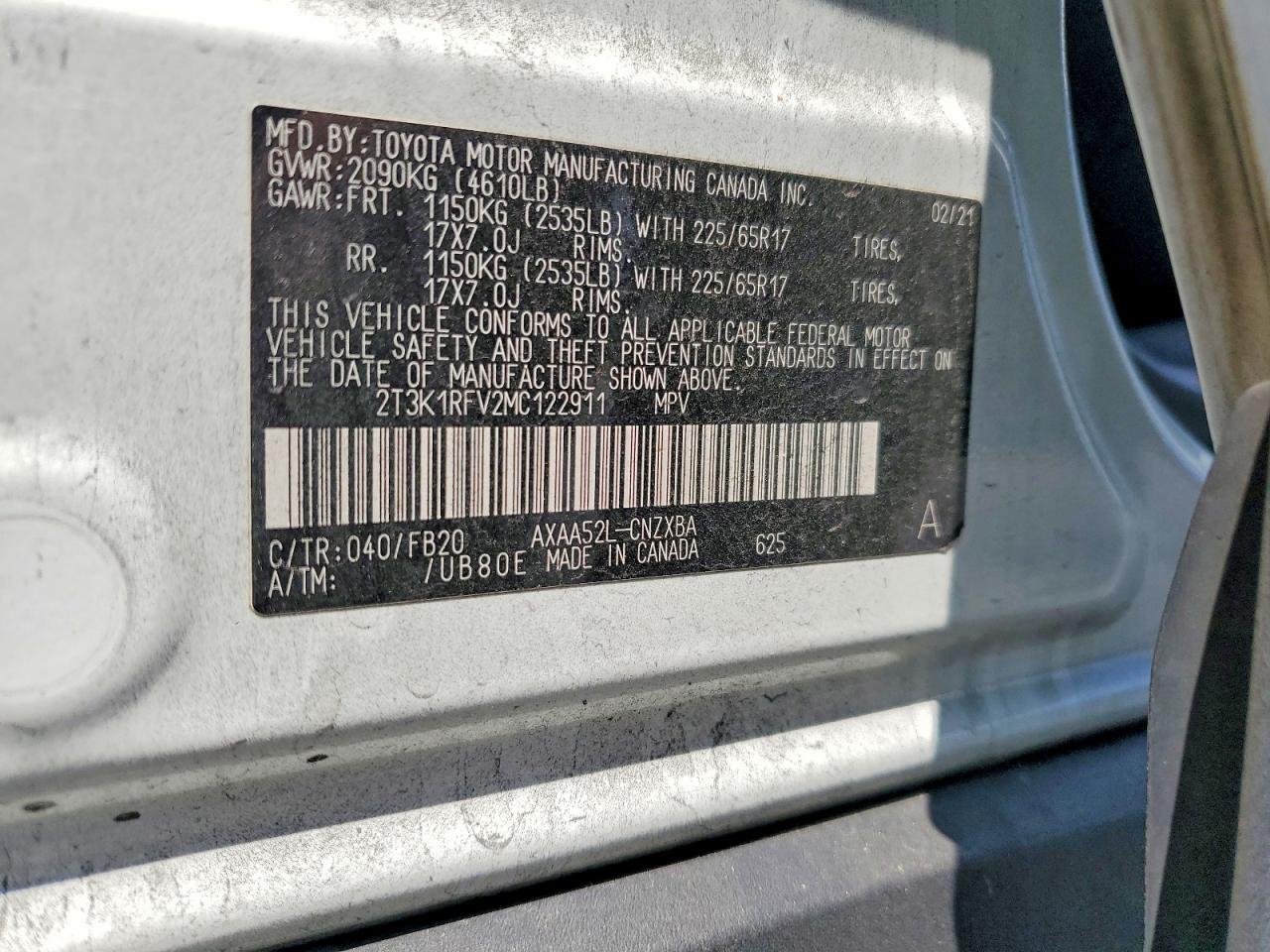 2021 TOYOTA RAV4 LE photo 34