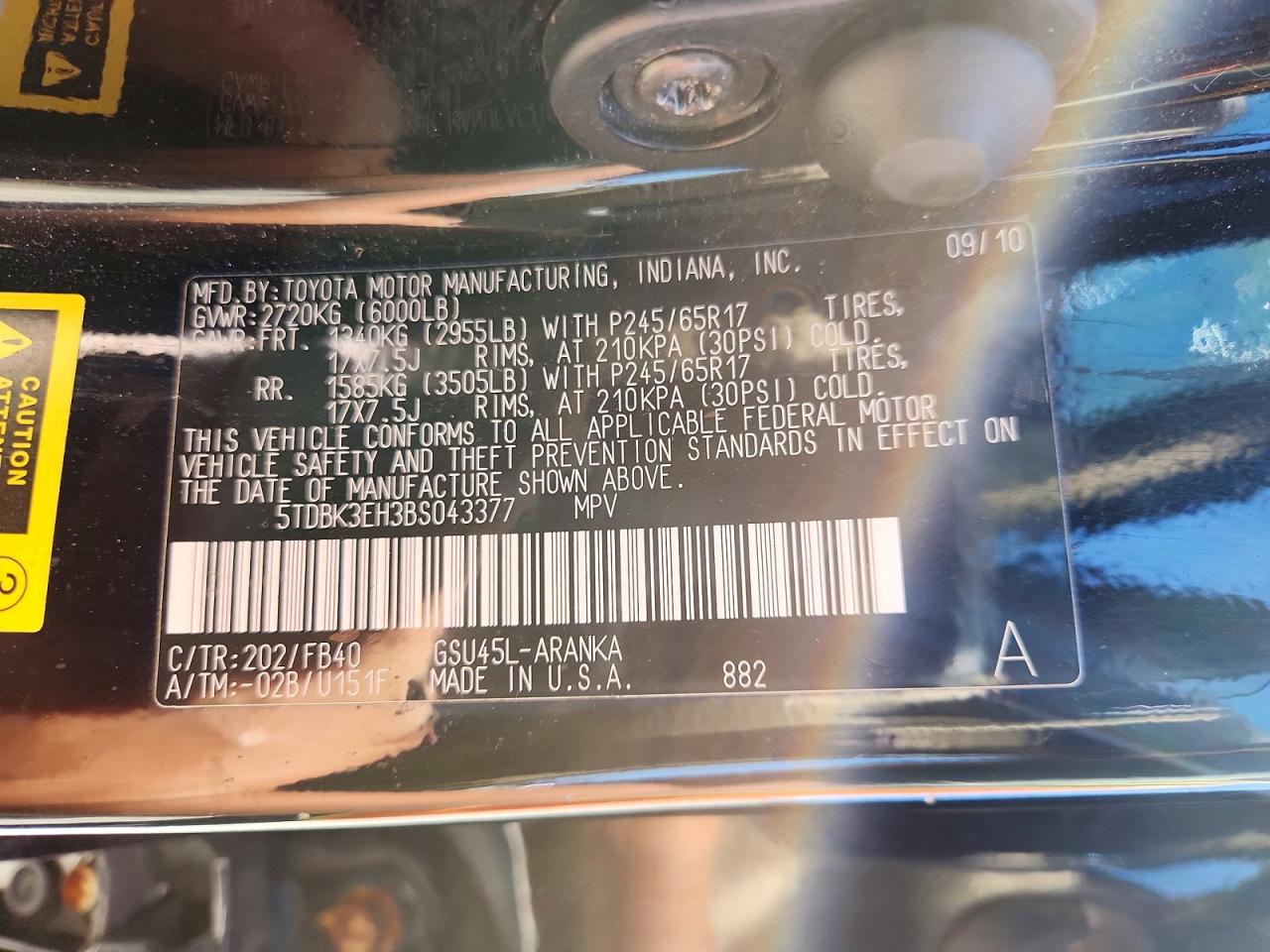 2011 TOYOTA HIGHLANDER BASE photo 37