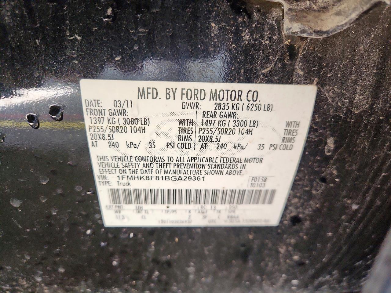 2011 FORD EXPLORER LIMITED photo 25