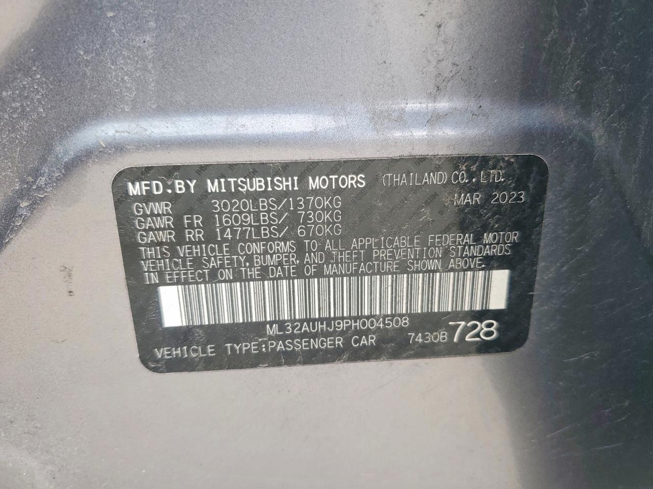 2023 MITSUBISHI MIRAGE ES photo 34