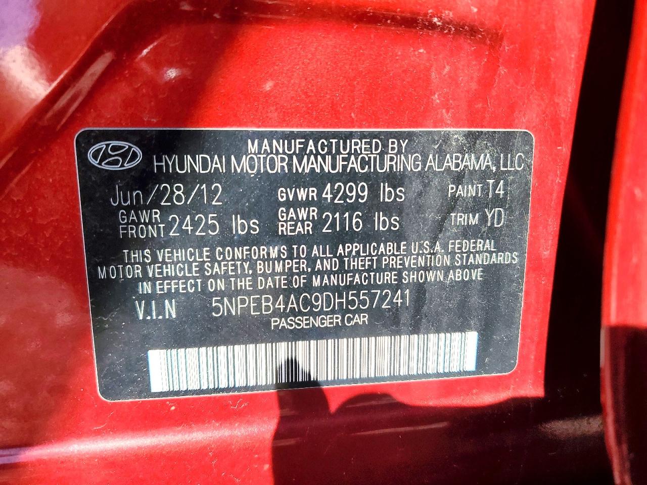 2013 HYUNDAI SONATA GLS photo 23