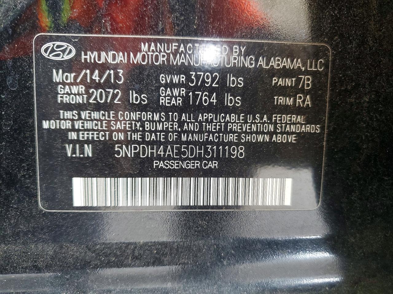 2013 HYUNDAI ELANTRA GLS photo 23