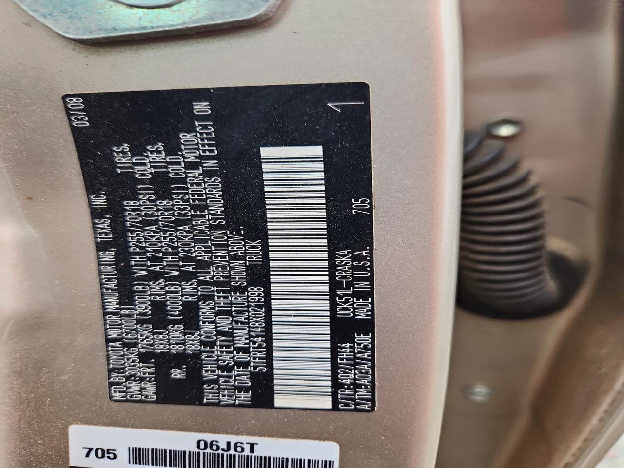2008 TOYOTA TUNDRA GRADE photo 12