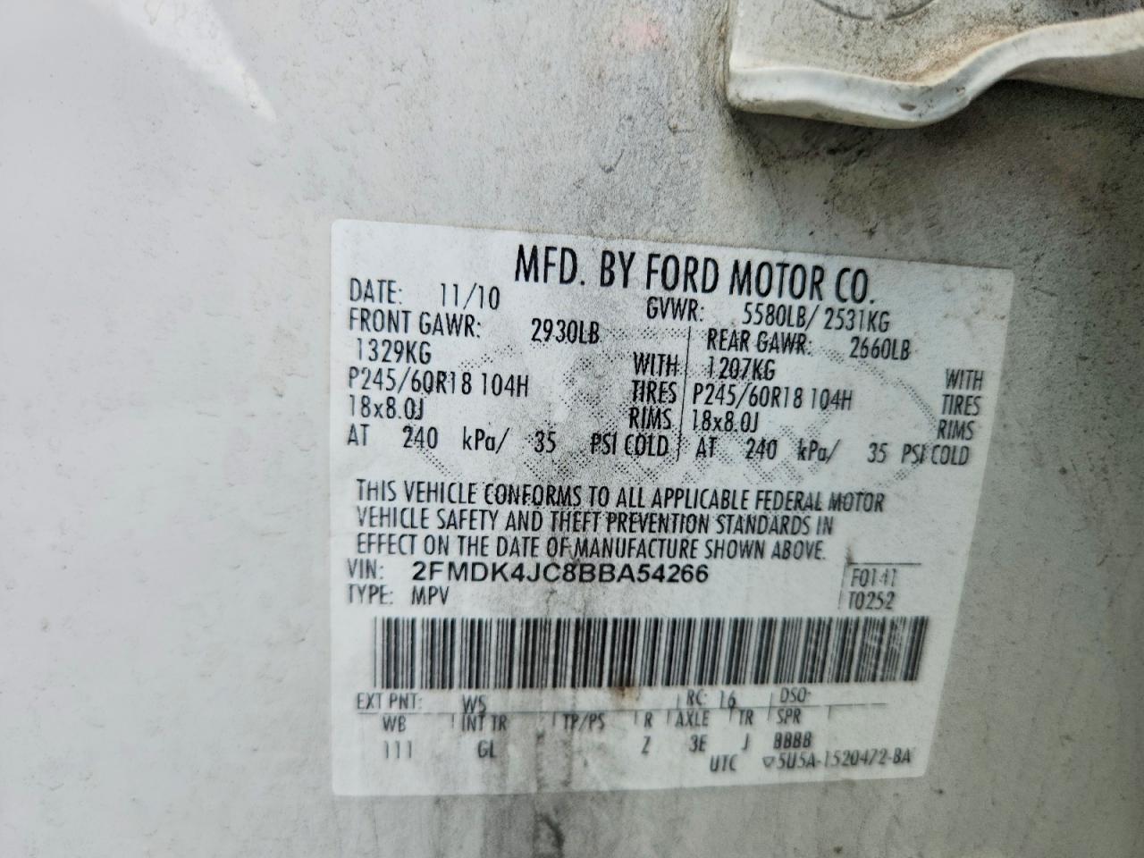 2011 FORD EDGE SEL photo 27