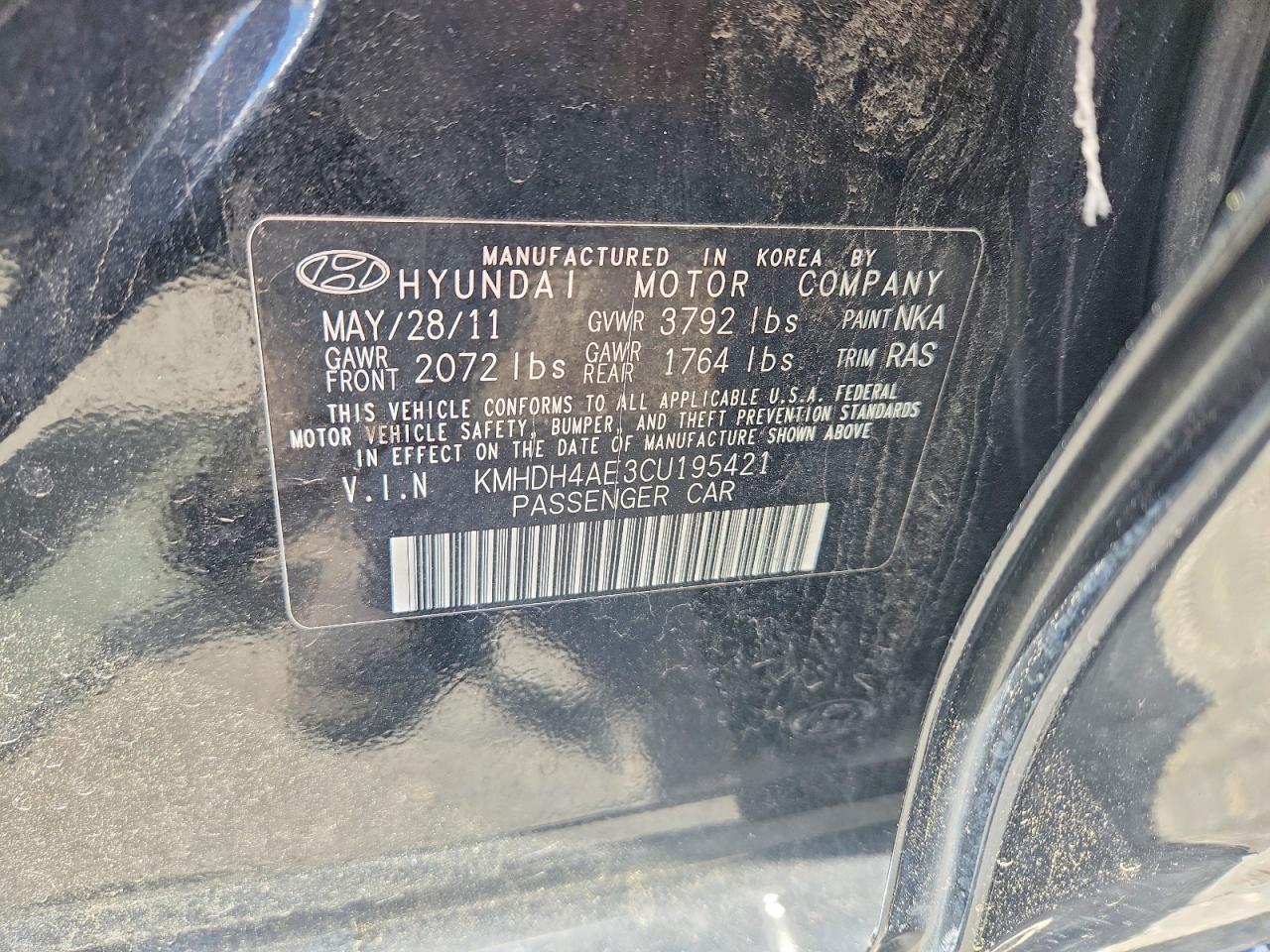 2012 HYUNDAI ELANTRA GLS photo 23