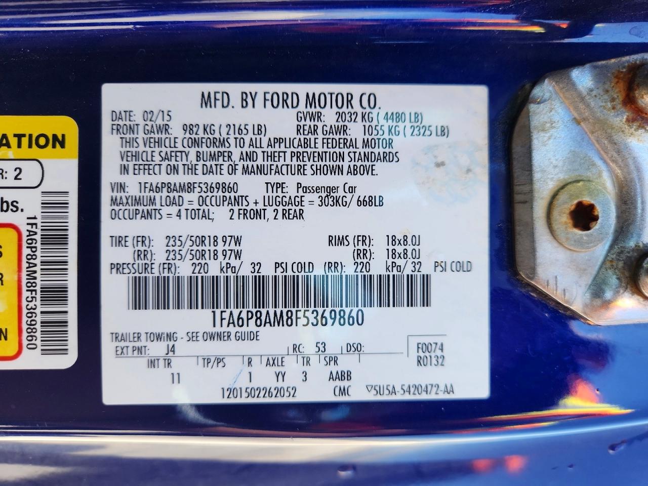2015 FORD MUSTANG photo 34