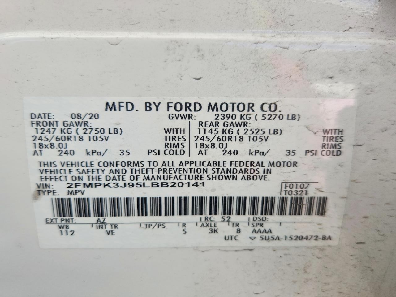 2020 FORD EDGE photo 37