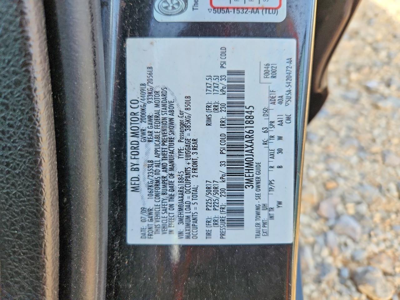 2010 MERCURY MILAN PREMIER photo 23