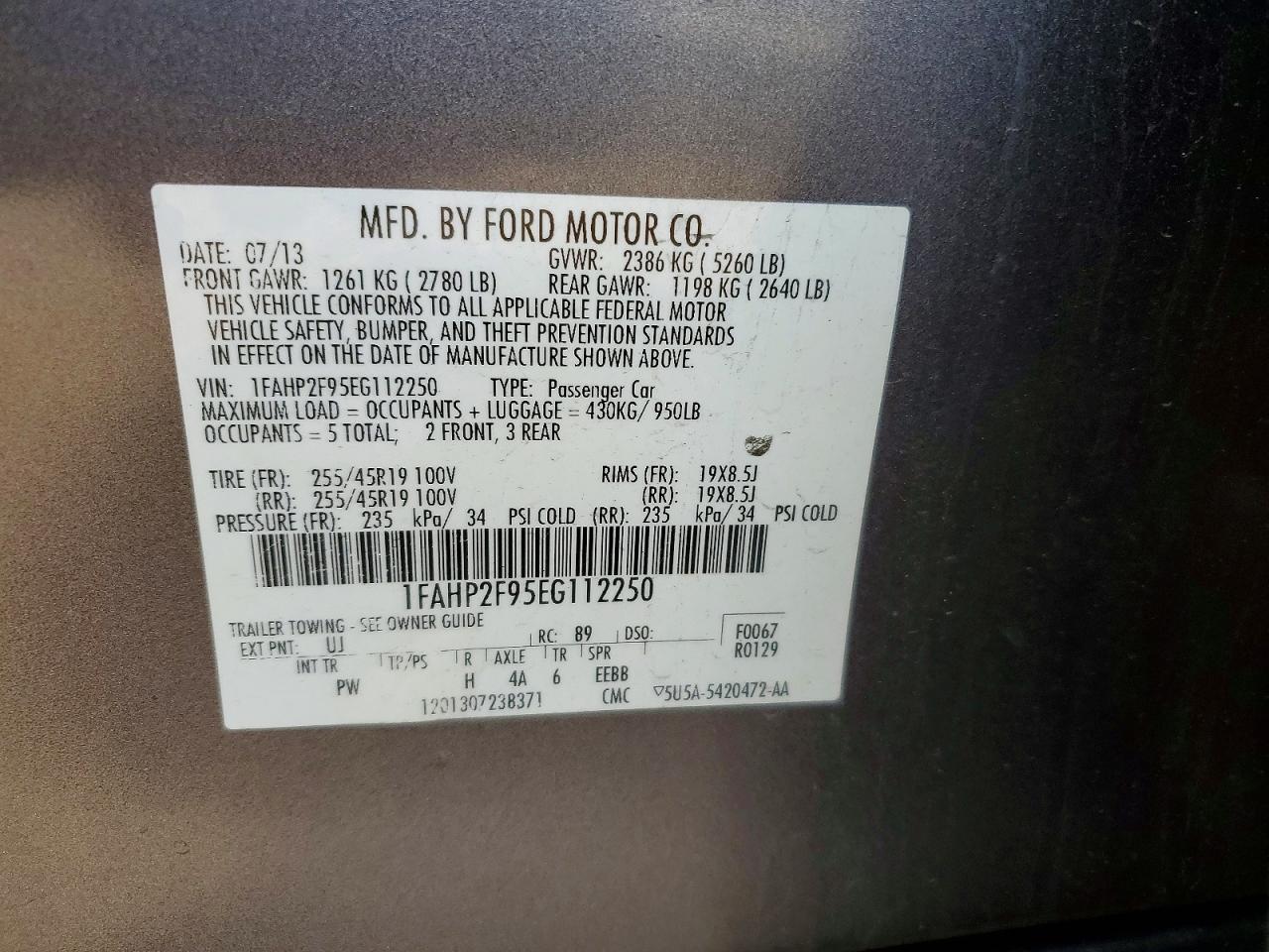 2014 FORD TAURUS LIMITED photo 34