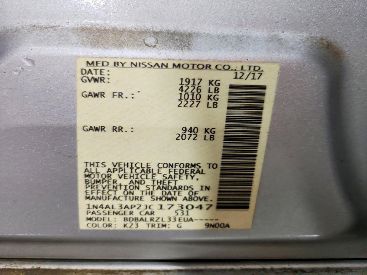 2018 NISSAN ALTIMA 2.5 SL photo 25