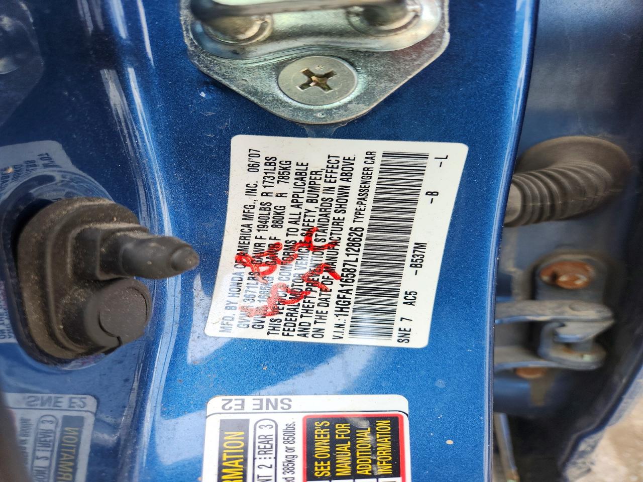 2007 HONDA CIVIC LX photo 23