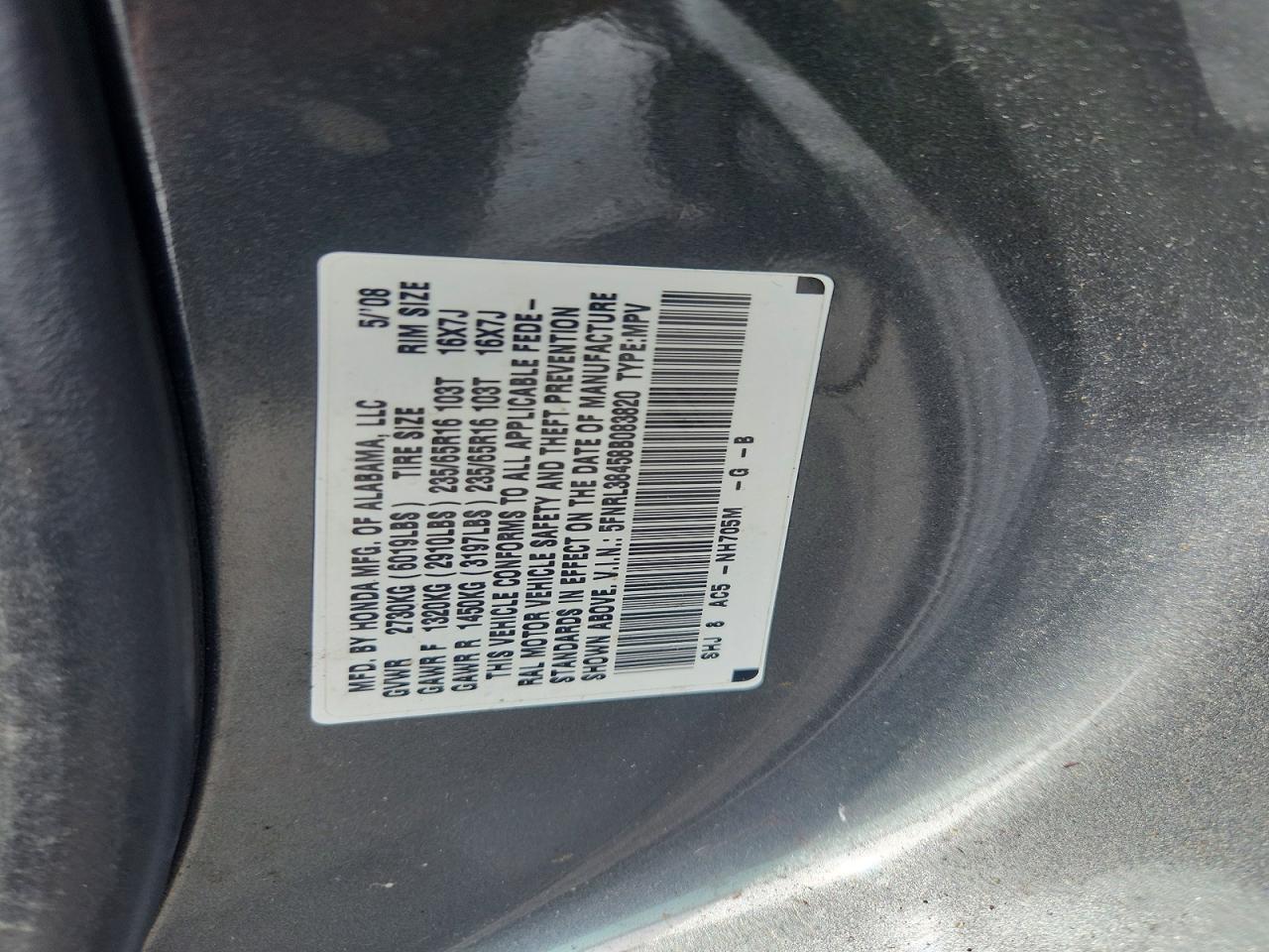 2008 HONDA ODYSSEY EX photo 37