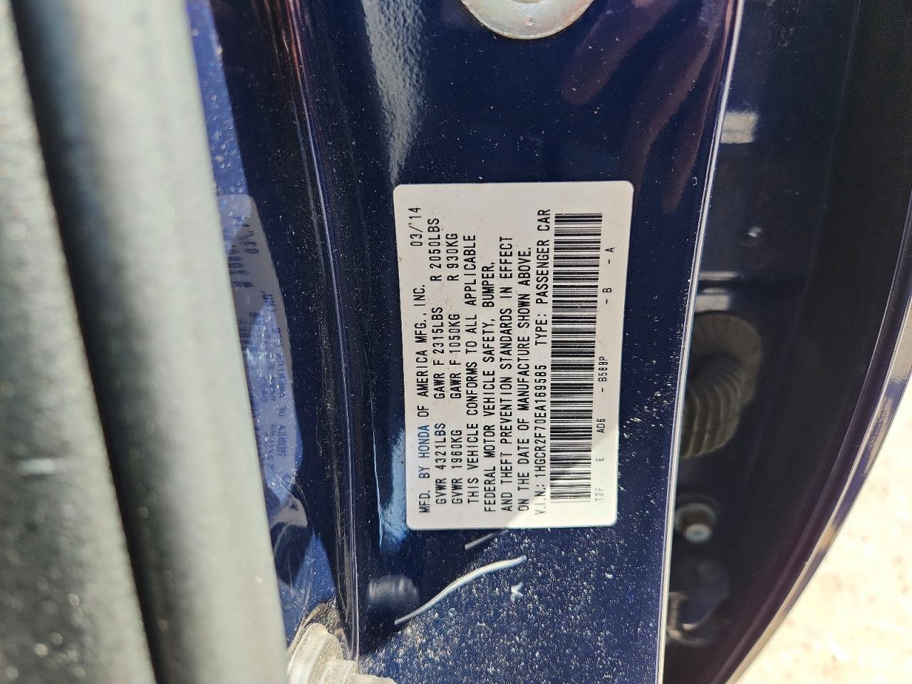 2014 HONDA ACCORD EX photo 23
