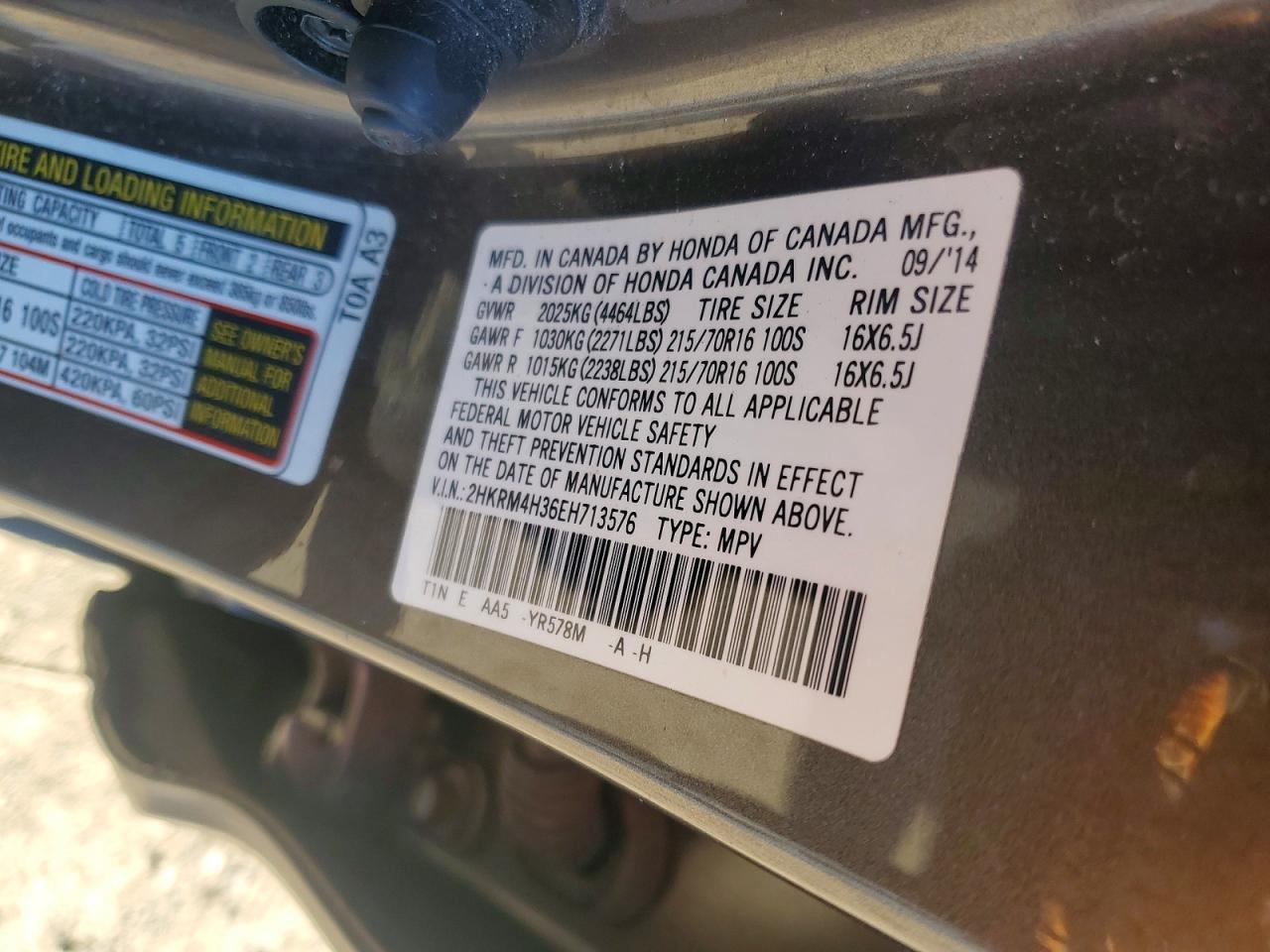 2014 HONDA CR-V LX photo 25