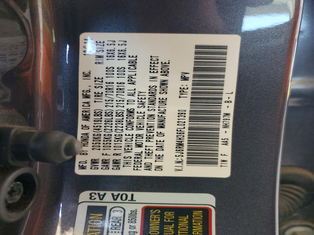 2015 HONDA CR-V LX photo 25
