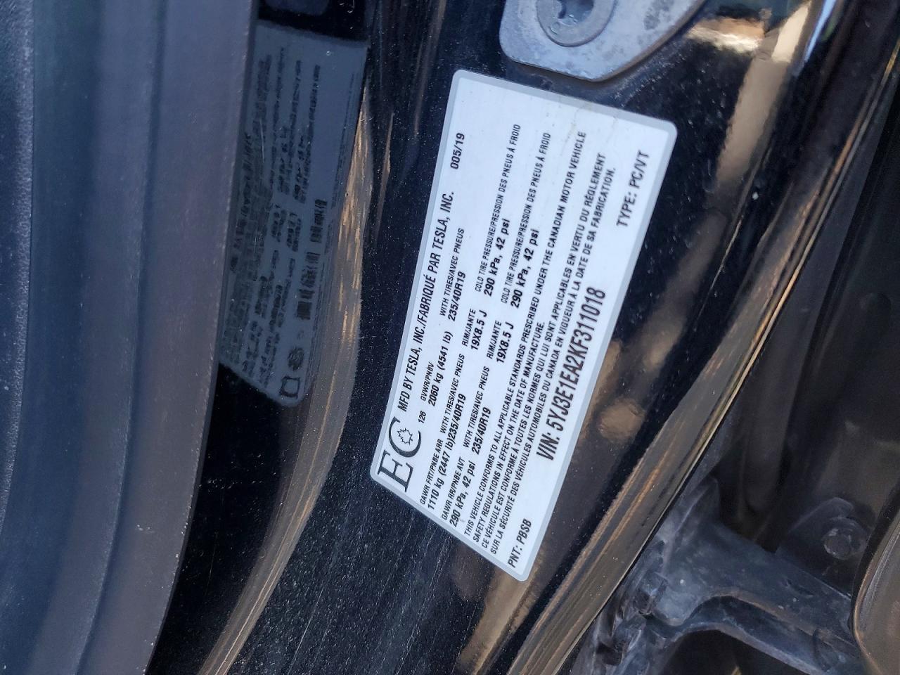 2019 TESLA MODEL 3 photo 23