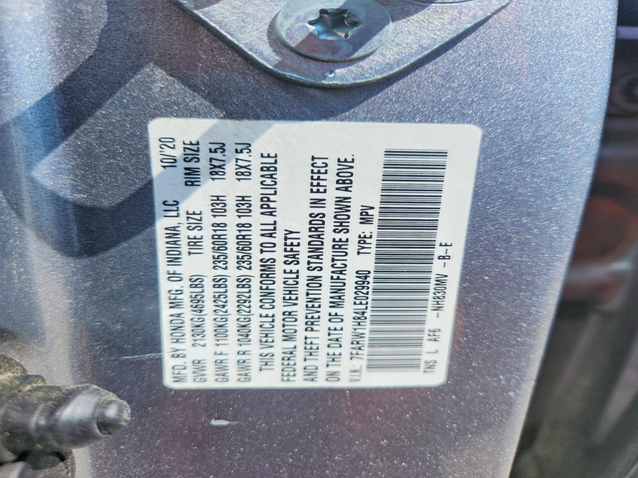 2020 HONDA CR-V EXL photo 25
