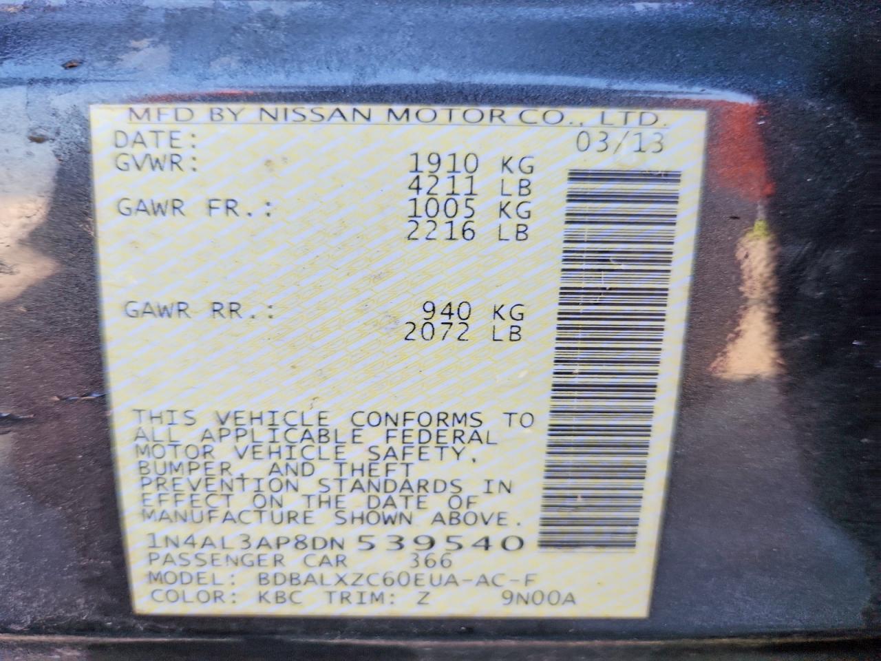 2013 NISSAN ALTIMA 2.5 photo 37