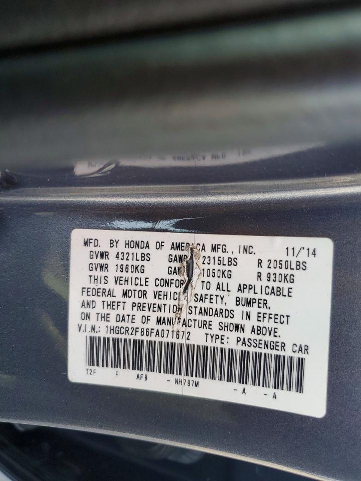2015 HONDA ACCORD EXL photo 25