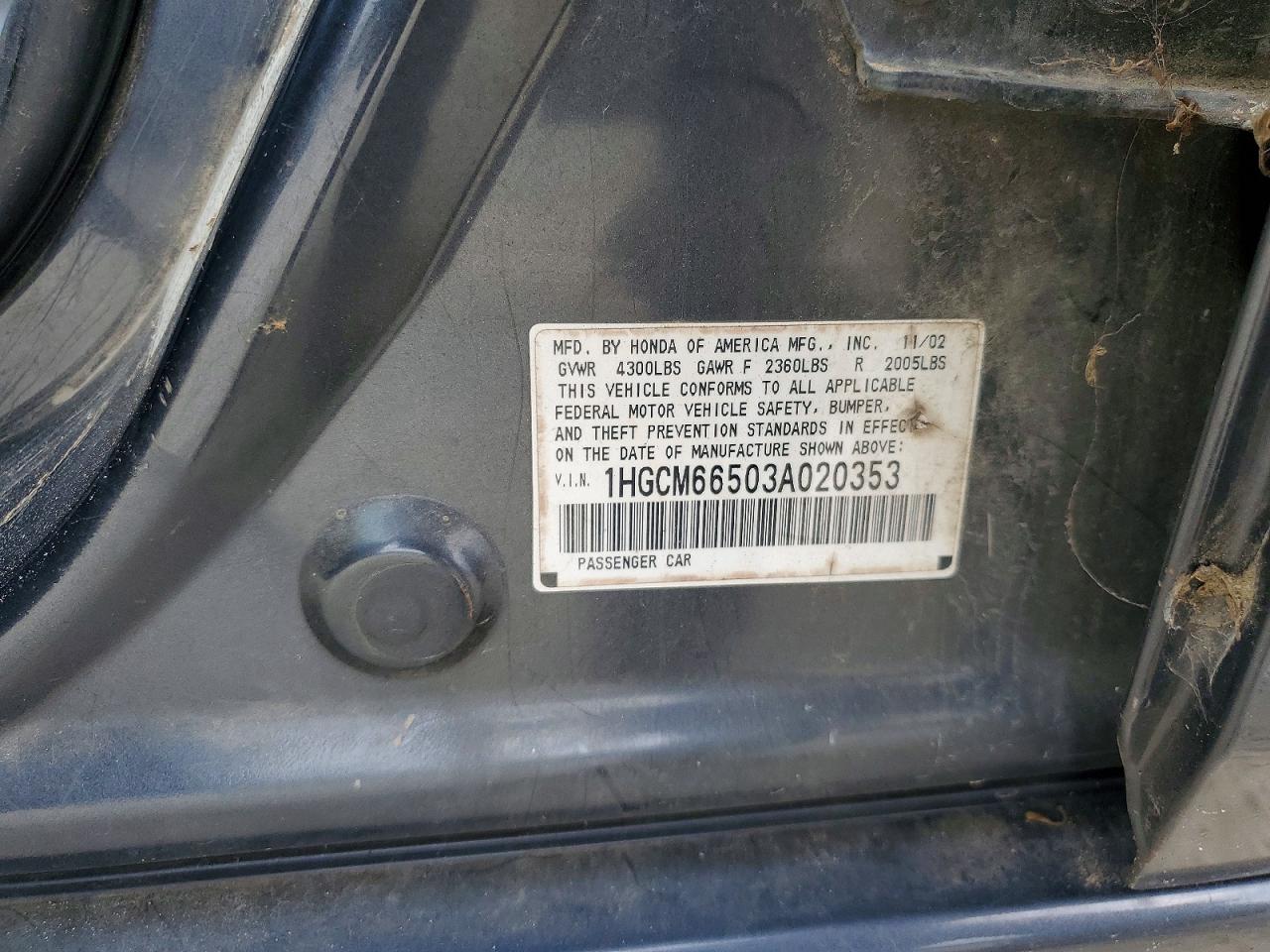 2003 HONDA ACCORD EX photo 34