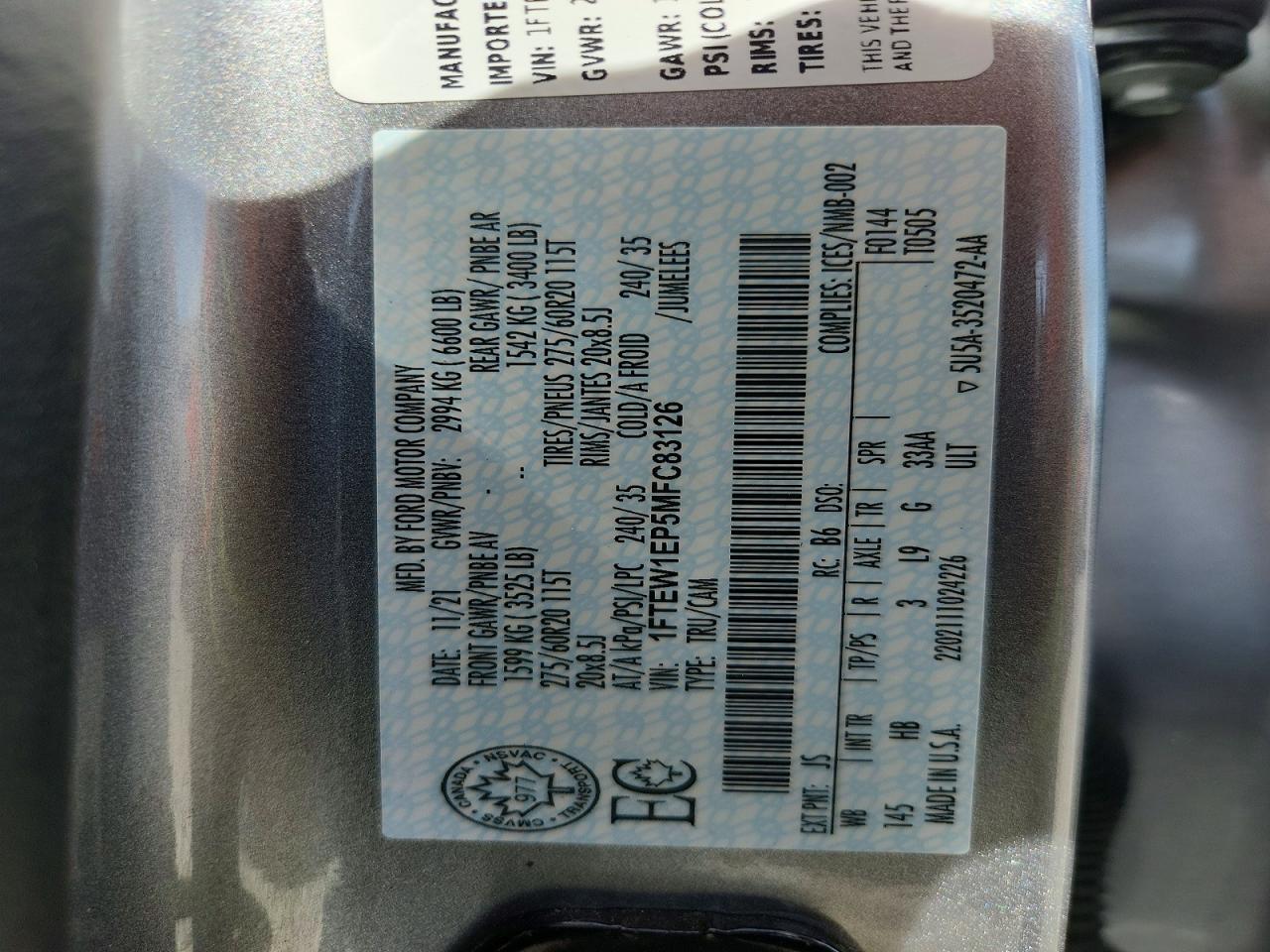 2021 FORD F150 SUPERCREW photo 23