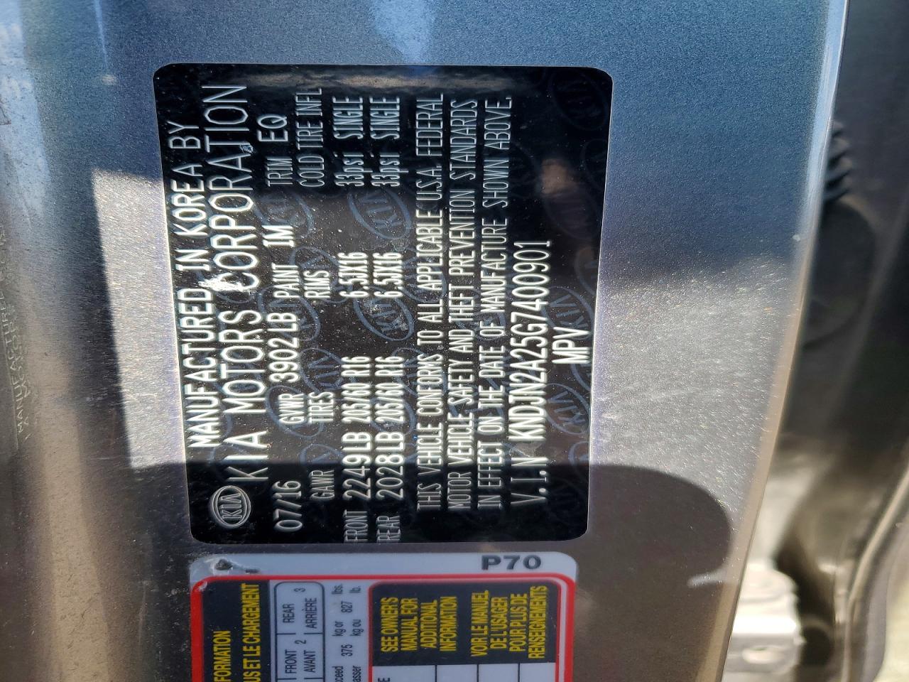 2016 KIA SOUL BASE photo 34