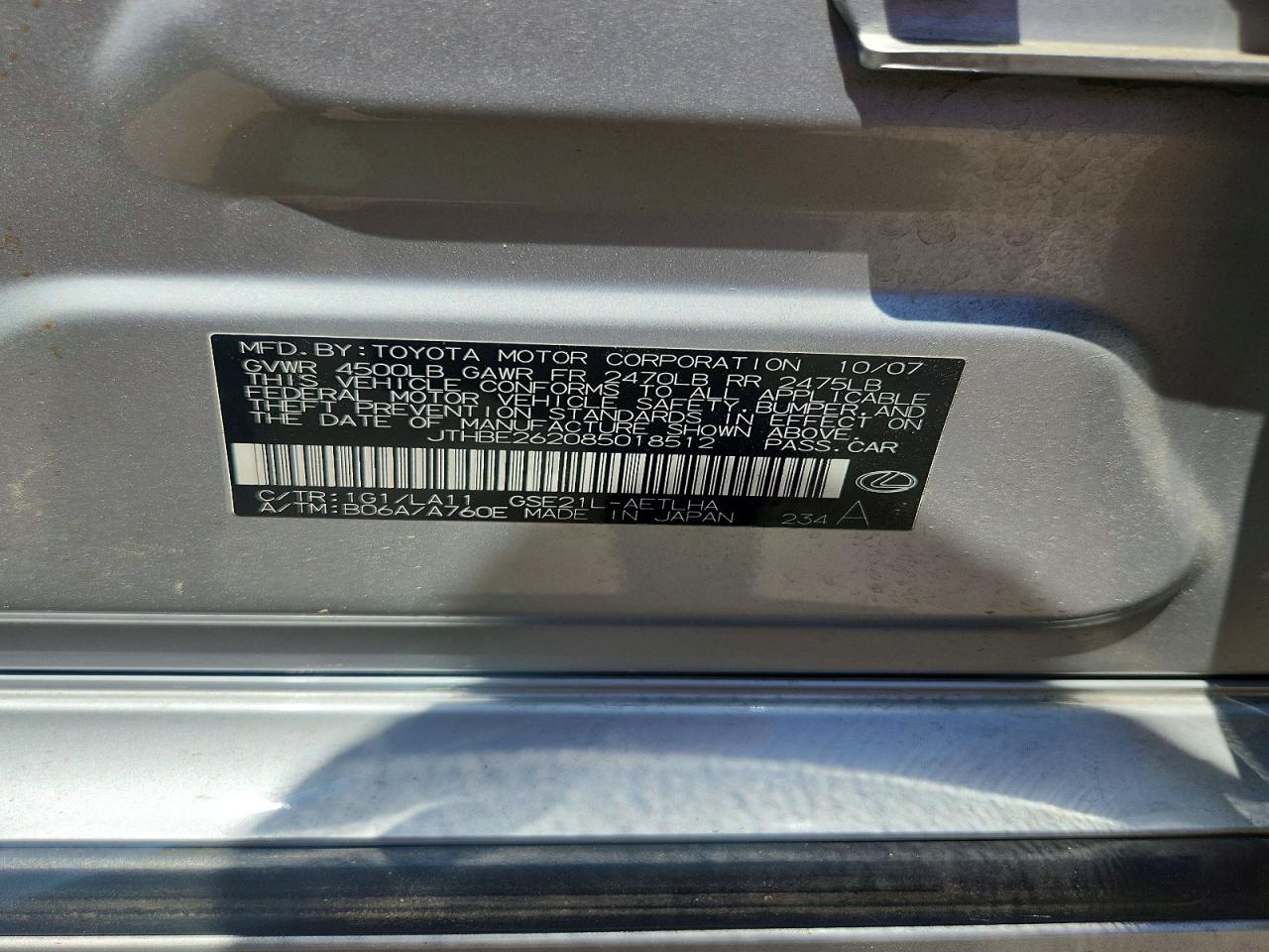 2008 LEXUS IS 350 photo 23