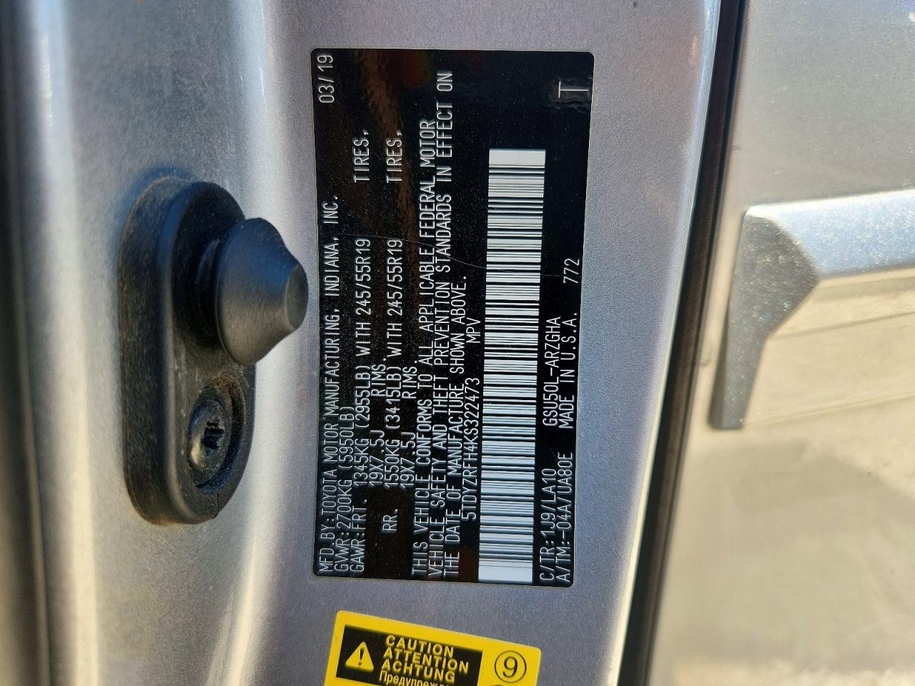 2019 TOYOTA HIGHLANDER LIMITED PLATINUM photo 13